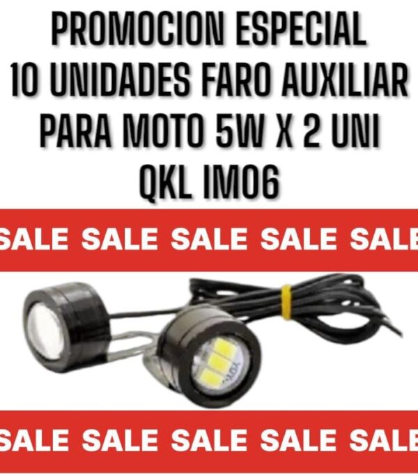 PROMO X 10 UNIDADES (FARO AUXILIAR PARA MOTO 5W x 2uMedidas: 1,5 x 2,5 cmVoltaje: 12V - Color de la Luz: BlancaMaterial: Aluminio DieCast - Soporte de Acero InoxidableImpermeabilidad: IP67) FARO REDONDO LED 5W MOTO 5W NEGRO X 2 REDONDO  BLANCO ( DISPARADOR 2,5CM MEDIDA 2,5 CM 3 LEDS)