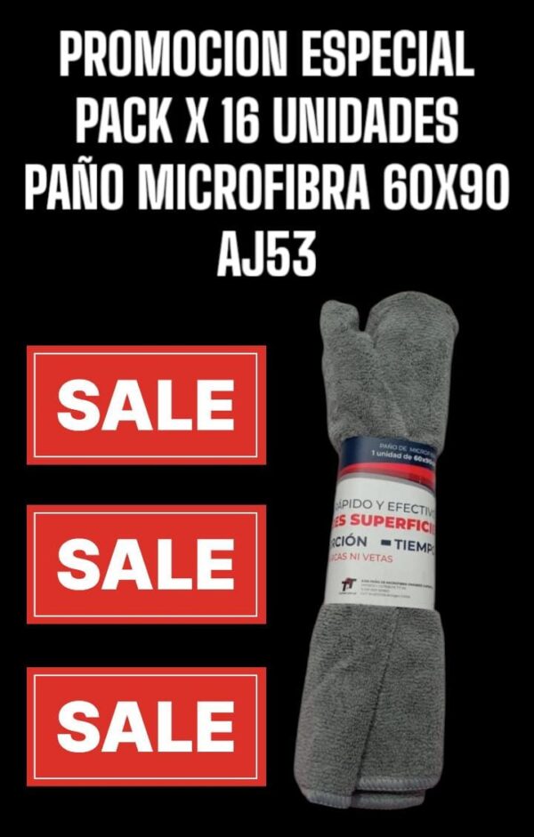 PROMO X 16 UNIDADES PAÑO DE MICROFIBRA 60X90 CM - LAF AJ53 PAÑOS - LIMPIEZA - MICROFIBRAS