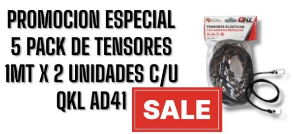 PROMO X 5 JUEGOS (Juego de tensores de 1 metro X 2 UNIDADES) - QKL AD41