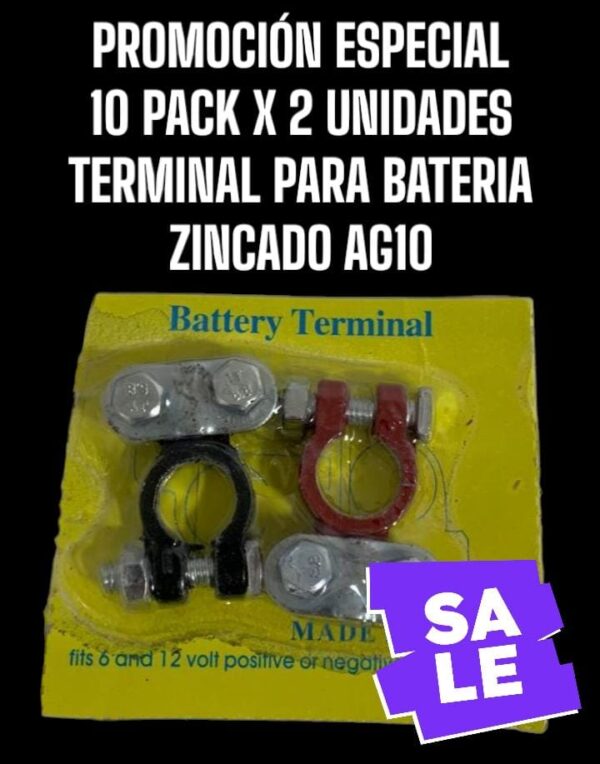 PROMO X 10 JUEGOS (BORNE) TERMINAL DE BATERIA NEGRO/ROJO  1602 (VD4007) X 2 UNIDADES - QKL TB10(=QKL AG10)