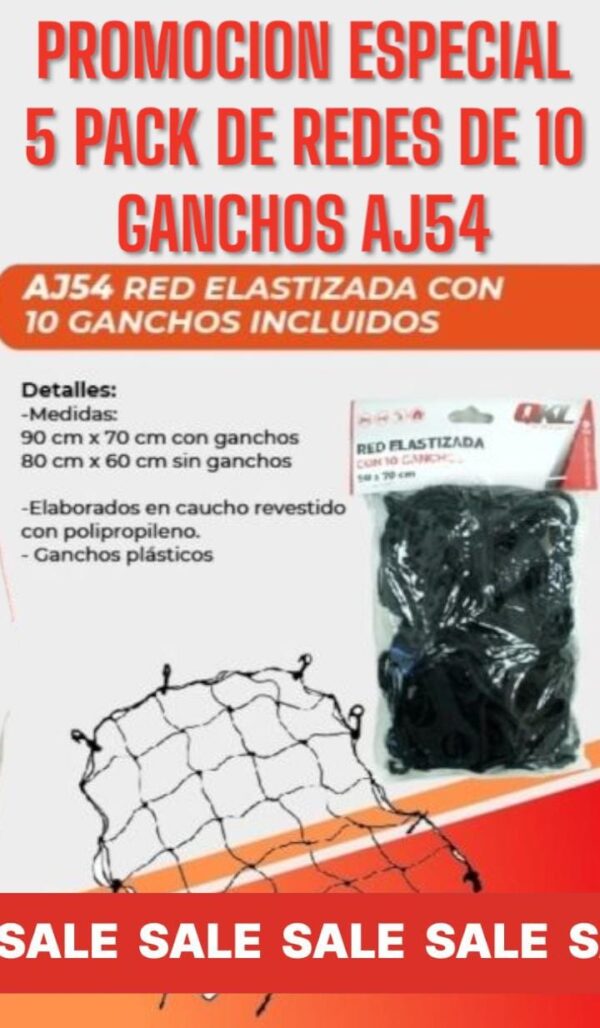 PROMO X 5 UNIDADES RED TEJIDA X 12 GANCHOS (80X60) - QKL AJ54