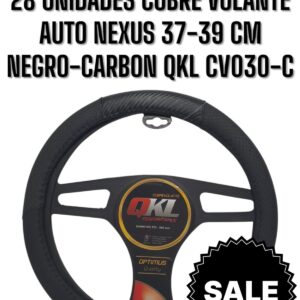 PROMO X 28 UNIDADES CUBRE VOLANTE  AUTO NEXUS  37/39 CM NEGRO-CARBON QKL  - QKL CV030-C