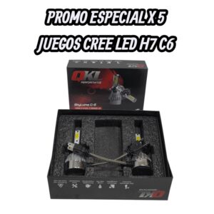 PROMO X 5 JUEGOS (CAJA X JUEGO DE 2 UNIDADES) KIT CREE LED C6 H7 12/24V - CREE/H7=L050-H7