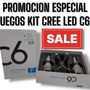 PROMO X 5 JUEGOS (CAJA X JUEGO DE 2 UNIDADES) KIT CREE LED C6 H4 12/24V - CREE/H4