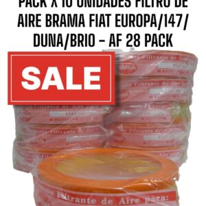 PROMO PACK X 10 UNIDADES FILTROS DE AIRE BRAMA: Fiat Europa / Fiat 147 / Fiat Super Europa 1.3 / Fiat Duna Motor 1.3 / Fiat Brio - AF 28