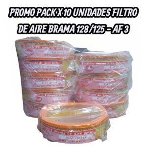 PROMO PACK X 10 UNIDADES FILTROS DE AIRE BRAMA: Fiat 128 / 125 - AF 3