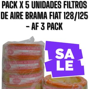 PROMO PACK X 5 UNIDADES FILTROS DE AIRE BRAMA: Fiat 128 / 125 - AF 3