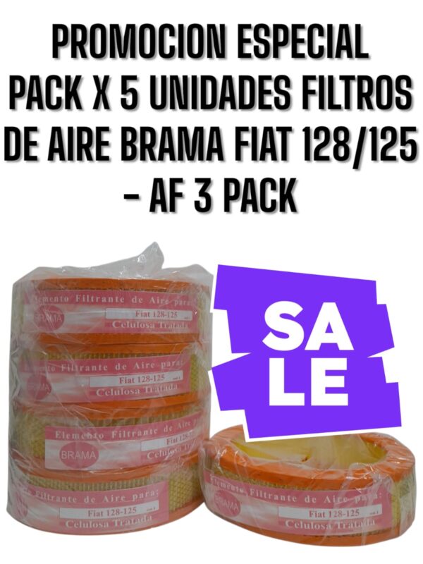 PROMO PACK X 5 UNIDADES FILTROS DE AIRE BRAMA: Fiat 128 / 125 - AF 3