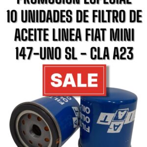 PROMO X 10 UNIDADES FILTROS DE ACEITE  Linea Fiat   Mini 147-UnoSL 1,4-1,6 (SIMIL ORIGINAL) - CLA A23