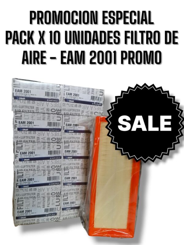 PROMO PACK X 10 UNIDADES [FILTRO EMAFI] FIAT FIORINO 14-/GR. SIENA 12-|MOBI 16-/PALIO 12-/UNO 10- - EAM 2001 (SIMIL AIPA 505)  (EAM 2001 MR 362 FAP-9054 CA 11104 AMPI 1154 AR 1699PM C 29003 51854598)