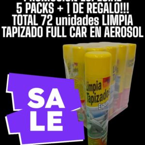PROMO ( COMPRA  72 UNNIDADES = PAGAS 60 ) Limpia Tapizados aerosol - FUL 729 - FUL 727 FULL CAR (SIMIL K78 312 - A3620/12)   (Producto biodegradable para la limpieza de alfombras ytapizados tejidos, de cuero, pana o vinílicos.)