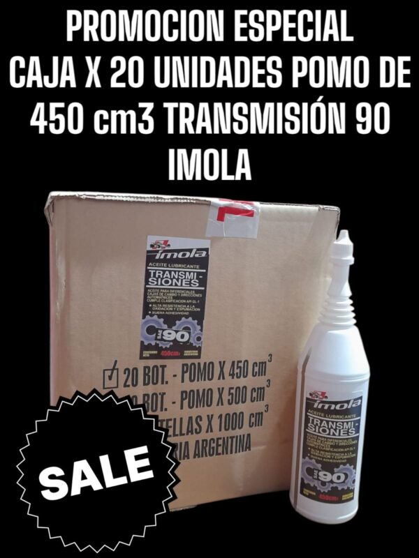 PROMO CAJA X 20 UNIDADES POMO TRANSMISION IMOLA (TR90) SAE90 X 450cc - PLUS 3052 IMOLA