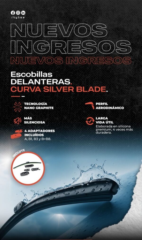 PROMOCION ESPECIAL LANZAMIENTO EXHIBIDOR SIN CARGO + DESCUENTO INCREIBLE POR 250 ESCOBILLAS QKL SILVER A ELECCION DESDE LA 14" A LA 28"  POR CAJA DE 10 SERIAN 25 CAJAS X 10 UNIDADES (TOTAL 250 ESCOBILLAS MAS EXHIBIDOR MAS DESCUENTO LANZAMIENTO (14"-15"-16"-18"-19"-20"-21"-22"-24"-26"-28") - Image 2