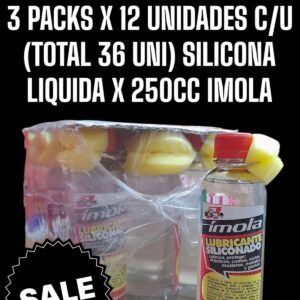 PROMO X 3 PACK X 12 UNIDADES (TOTAL 36 UNIDADES )  ÍMOLA SILICONA X 250 - PLUS 3050 PLUS MOTORI (SILICONA LIQUIDA INERIOR - EXTERIOR)