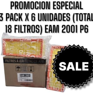 PROMO ESPECIAL [FILTRO EMAFI] 3 PACK X 6 UNIDADES (TOTAL 18 FILTROS ) [FILTRO EMAFI] PACK X 6 UNIDADES  CHEVROLET CORSA 1.8 00-|MERIVA 1.8 02-/NUEVO CORSA 1.8 00- (206 x 42 x 290)(EAM 2053 MR 289 FAP-3280 CA 9391 AMPI 1099 AR 1649PM C 30125/4 9129747)
) ("CA9391 (FRAM)
C 30 125/4 (MANN)
MR289 (MARENO)
AMPI1099 (MASTERFILT)
AR1649PM (TECNECO)
FAP-3280 (WEGA)
9129747 (CHEVROLET)"
) - EAM 2053P6 (SIMIL AIPA 402)(CHEVROLET CORSA 00>/MERIVA 1.8 02>/NUEVO CORSA 1.8 00>                                9129747      C 30 125/4     CA9391    FAP-3280    MR289   AMPI1099                                                        291    205     38      Panel      6 )