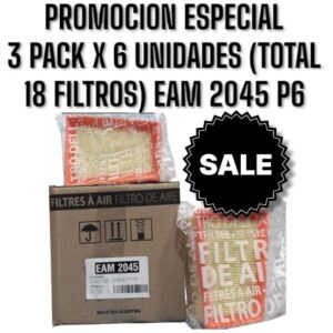 PROMO ESPECIAL [FILTRO EMAFI] 3 PACK X 6 UNIDADES (TOTAL 18 FILTROS ) [FILTRO EMAFI] PACK X 6 UNIDADES CLIO/DUSTER/KANGOO/LAGUNA/LOGAN|MEGANE/OROCH/SANDERO/SYMBOL - EAM 2045P6    (SIMIL AIPA 808)(EAM 2045 MR 263 FAP-9273 CA 8964 AMPI 1088 AR 1638PMS C 1858/2 7701045724)("7701045724                                                  AMPI1088
CLIO/LOGAN/OROCH/DUSTER/KANGOO/LAGUNA/MEGANE/SANDERO/SCENIC/SYMBOL                0225241229     C 18 58/2     CA8964    FAP-9273    MR263  AR1638PMS"                                                        "175   140/97   70      Panel      6
Trapezoidal"        )
