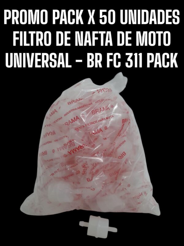 PROMO PACK X 50 UNIDADES FILTROS DE NAFTA UNIVERSALES - Filtro Nafta p/moto - BR FC 311