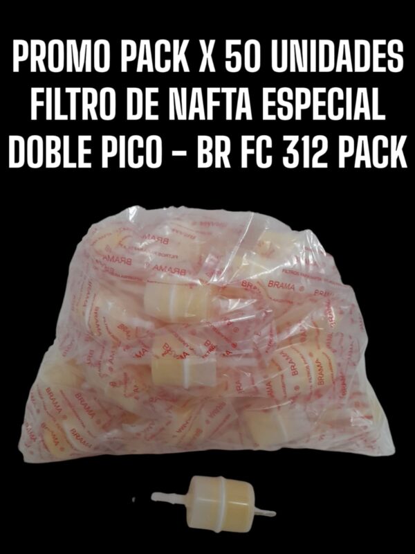 PROMO PACK X 50 UNIDADES (FC -312) FILTROS DE NAFTA UNIVERSALES - NAFTA ESPECIAL DOBLE PICO / ASIA / CHEVROLET / CHRYSLER / CITROEN / FORD / LADA / VOLKWAGEN (EQUIVALENCIAS: MANN WK 48 - WK 48/3 / FRAM G5188) - BR FC 312