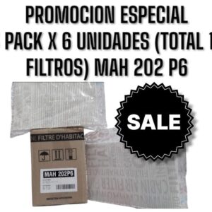 PROMO ESPECIAL [FILTRO EMAFI] 3 PACK X 6 UNIDADES (TOTAL 18 FILTROS )  Filtros para Habitáculo - PACK X 6 UNIDADES FIAT IDEA 04-/PALIO III 04-/SIENA III 04-/STRADA 04- (OEM : 7082301) (256 x 164 x 21
) ( "AKX-35321 | MH205
CF9478 | CU 2629"
) - MAH 202P6  (MAH 202 MH 205 AKX-35321 CF 9478 HM 2025 TH 921 CU 2629 7082301)