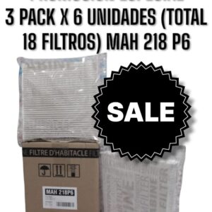 PROMO ESPECIAL [FILTRO EMAFI] 3 PACK X 6 UNIDADES (TOTAL 18 FILTROS ) Filtros para Habitáculo - PACK X 6 UNIDADES CITROEN BERLINGO 03-/XSARA 02-/PEUGEOT PARTNER 02- (OEM : 6447KR) -(220 x 225 x 34
) ("AKX-1430 | MH152
CF9294 | CU 2245"
)  MAH 218P6  (MAH 218 MH 152 AKX-1430 CF 9294 HM 2020 TH 919/953 CU 2245 6447KR
)("6447KR                                                  HM2020
CITROEN BERLINGO 03>/CITROEN XSARA II 02>/PEUGEOT PARTNER 02>                             6447HP       CU 2245      CF9294    AKX-1430    MH152    TH953"                                                                220    225    34    Rectangular    6     )