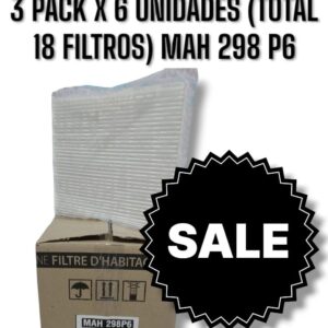 PROMO ESPECIAL [FILTRO EMAFI] 3 PACK X 6 UNIDADES (TOTAL 18 FILTROS ) Filtros para Habitáculo - PACK X 6 UNIDADES FORD RANGER 12- (OEM : 1718237) (214 x 234 x 30
) ( "AKX-35177 | MH258
CF11548 | CU 24006"FORD RANGER 12>                                                                   1718237      CU 24 006     CF11548    AKX-35177    MH258    HM2123 TH2005                                                        214    234    30    Rectangular    6  )                                                        

) - MAH 298P6   (MAH 298 MH 259 AKX-35177 CF 11548 HM 2123 TH 2010 CU 24006 1718237)(
