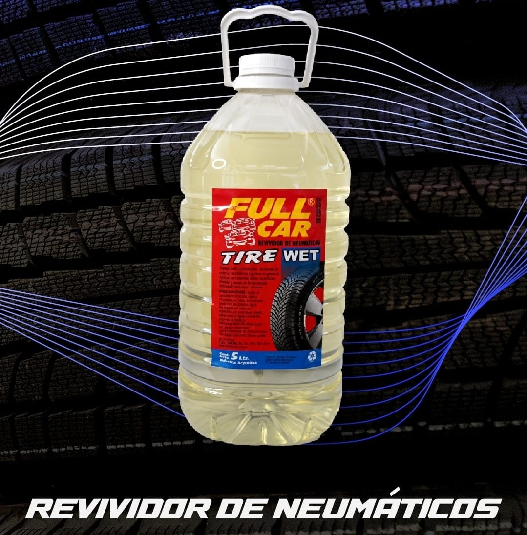 SILICONA LÍQUIDA TIRE WET (REVIVIDOR DE NEGRO) PARA EXTERIORES GOMAS & PLÁSTICOS (Resistente al agua) 5 LTS - K78 A807 (REVIVIDOR - EXTERIORES -CUBIERTAS -RUEDAS - SIMIL FUL 031 - FUL 003 WATER RESISTANT) ( Revividor de neumáticos gelificado.Revive el color negro y otorga brillo duraderoRESISTENTE AL AGUA.EFECTO MOJADO. ) - Image 2