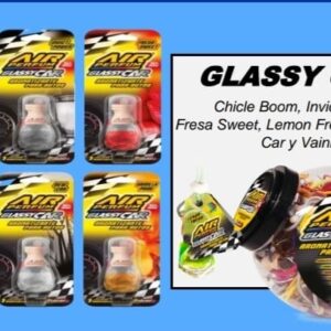 PROMO X 12 UNIDADES UNI AIR PERFUM GLASSY CAR VAIN BLI12unid.x 6ml (Limón, Manzana, Caribean, Tropical)