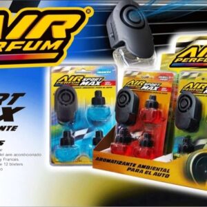 PROMO X 12 UNIDADES TC AIR PERFUM SPORT MAX SURTIDO 12unid.c/3 x 12ml ((Aireador + 3 REPUESTOS) Fragancias Surtida: Vainilla Pride-Frances-Limon)