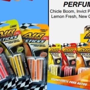 PROMO X 12 UNIDADES TC AIR PERFUM STICKS 12un. (Chicle Boom, Invict Power, Fresa Sweet, Lemon Fresh, New Car y Vainilla Pride)