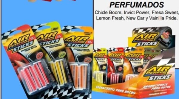 PROMO X 12 UNIDADES TC AIR PERFUM STICKS 12un. (Chicle Boom, Invict Power, Fresa Sweet, Lemon Fresh, New Car y Vainilla Pride)