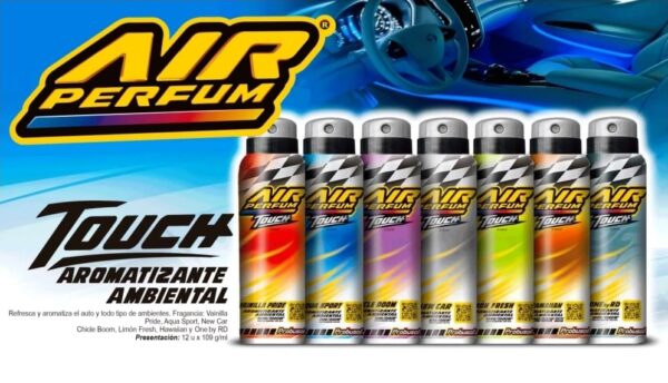 PROMO X 12 UNIDADES TC AIR PERFUM TOUCH SURTIDO AER 12unid.x 109 Grs (One by RD, Limon Fresh, Vainilla, Hawaiian coco, New Car, Aqua Sport, Chicle Boom)