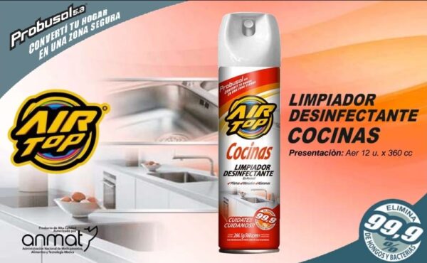 PROMO X 12 UNIDADES TC AIR TOP COCINA DESIFEC.AER. 1 pack x12unid 360cc LIMPIADOR DESINFECTANTE DE COCINAS