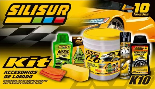 PROMO LANZAMIENTO TC KIT BALDE PROMO Kit BALDE ECO SILICONA PERF. AER 260g,+ LAVAAUTOS SILICONADO 600CC + REVIV. GOMAS 600cc + ESPONJA + FRANELA+ PINO PERFUMADO + BALDE
