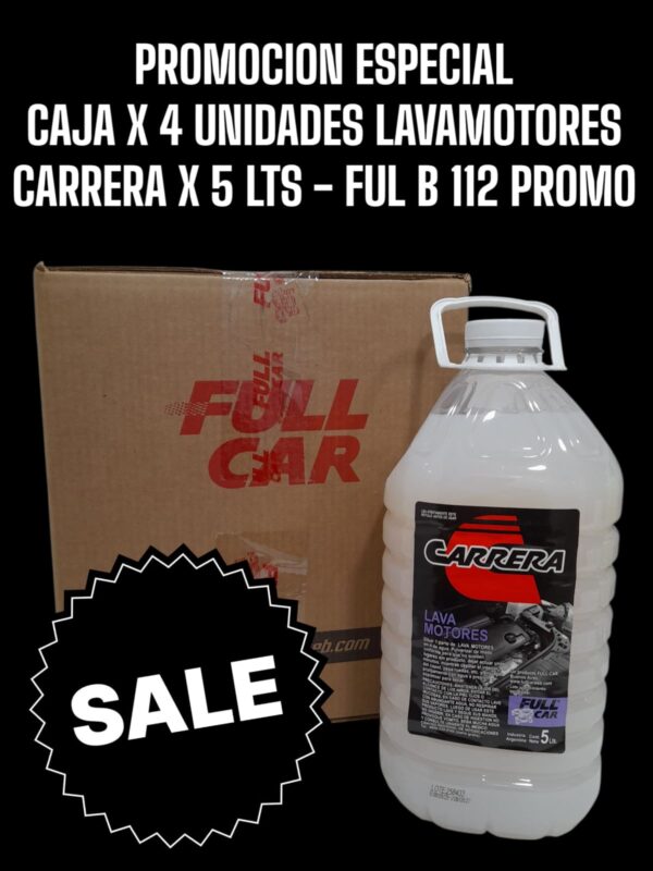 PROMO CAJA X 4 UNIDADES LIMPIA MOTORES MOTORLIMP BLACK X 5 L  (DILUCION 1 EN 5) - FUL B 112 FULL CAR (LIMPIEZA - MOTORES -EXTERIORES - BICHOS - PISOS - TODO TIPO DE SUPERFICIES- SIMIL K78 827)  ( Desengrasante concentrado biodegradable para lavar motores.Dilución para el uso: 1 parte en 5 de agua.piezas, máquinas y carrocerias que pueden ser tratadas con agua  )