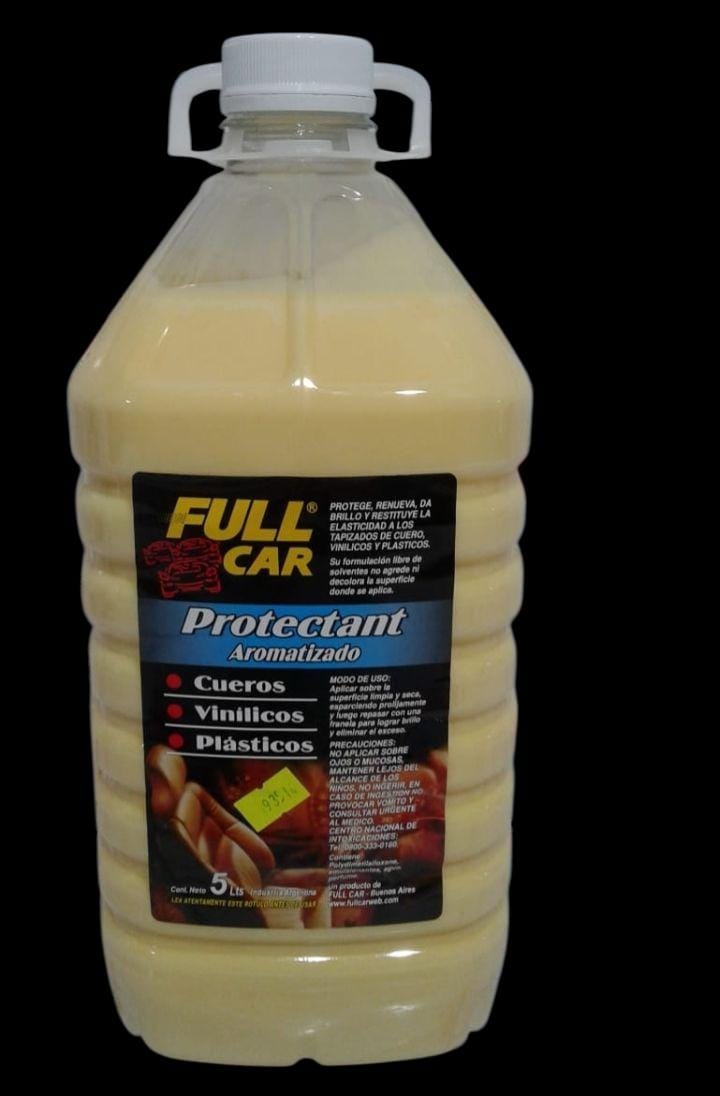 silicona en crema aromatizada PROTECTAN CREMA X 5 LITROS - FUL 400 FULL CAR (RENOVADOR -RECUPERADOR - VINILICOS E INTERIORES - REVIVIDOR - SIMIL K78 A843 - K78 A844 - K78 A840 - K78 A815 - K78 A813 - FUL 042 ) ( Protector para interiores a base de siliconas emulsionadas enagua. Libres de solvente, Revive y protege vinílicos, plásticos,cueros, etc. Especial para interiores de automóviles de altagama con aplicaciones de cuero o madera lustrada.)