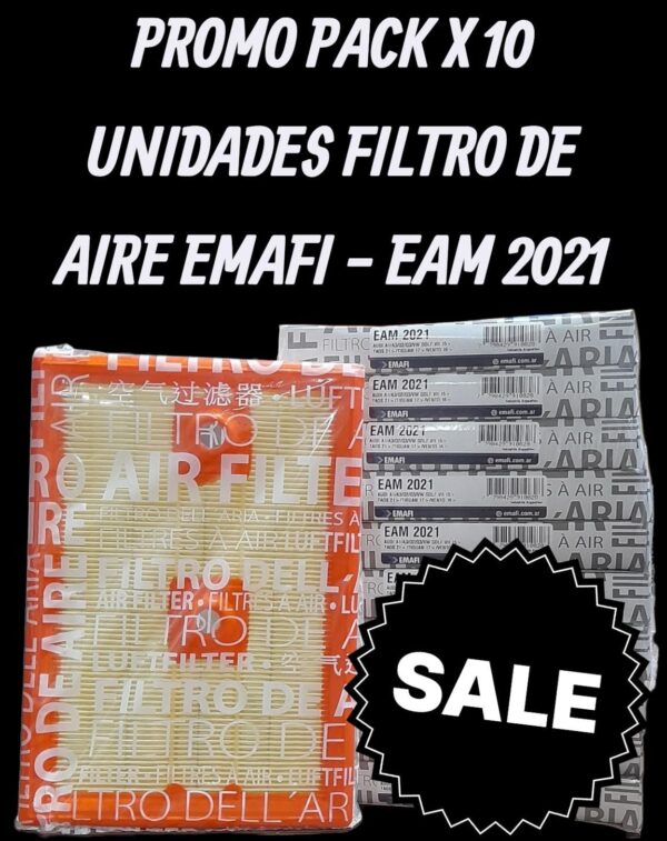 PROMO PACK X 10 UNIDADES   [FILTRO EMAFI] AUDI A1 16-/A3 12-/Q2 17-/Q3 16|VW GOLF VII/TIGUAN/VENTO 15- - EAM 2021(EAM 2021 MR 433 FAP-3285 CA 11503 AMPI 1244 AR 1749PM C 27009 04E129620)
