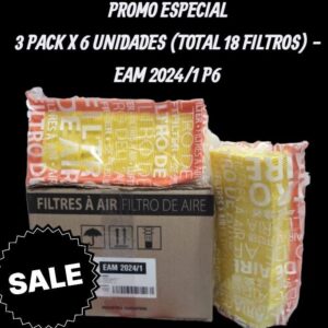 PROMO [FILTRO EMAFI] 3 PACK X 6 UNIDADES (TOTAL 18 FILTROS ) RENAULT CAPTUR/DUSTER DAKAR|OROCH/SANDERO 2.0 16V 16- - (280 x 145 x 58) ("FAP-9299 | MR406CA11654 | C 27030") EAM 2024/1P6   (SIMIL AIPA 801)   (EAM 2024/1 MR 406 FAP-9299 CA 11654 AMPI 1250 - C 27030 165467674R)