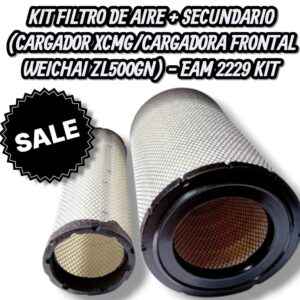 [FILTRO EMAFI]  KIT Filtro de Aire + Secundario CARGADOR XCMG/CARGADORA|FRONTAL WEICHAI ZL500GN - EAM 2229KIT(EAM 2229KIT MR 1002 - - AMP 297 - - RS5758)