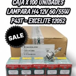 CAJA X 10 PACK X 10 UNIDADES (TOTAL 100 LAMPARAS ) LAMPARA EXCELITE 12052 H 4 12VOLTS TIPO Halogena 60/55W -P43T-38 - EX 12052 (similar lamp12h4p43t)