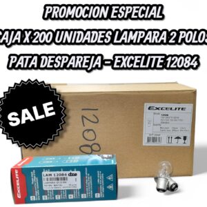 CAJA X 20 PACK X 10 UNIDADES (TOTAL 200 LAMPARAS ) LAMPARA EXCELITE 12084 P 21 12VOLTS TIPO Señalización 21/5W -BAY 15D - EX 12084 (similar lamp121034)