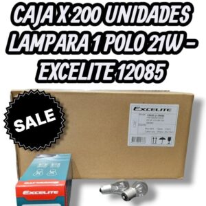 CAJA X 20 PACK X 10 UNIDADES (TOTAL 200 LAMPARAS ) LAMPARA EXCELITE 12085 P 21 12VOLTS TIPO Señalización 21W -BA 15S - EX 12085 (similar lamp121141)