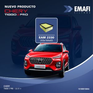 PROMO PACK X 20 UNIDADES [FILTRO EMAFI] Filtro de Aire EAM 2330        CHERY TIGGO 2 Pro   1.5 16V 109CV 21>     151000158AA        -        -        -        -        -                -        -        -        Panel EAM 2330