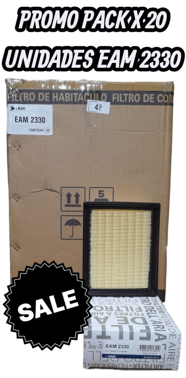 PROMO PACK X 20 UNIDADES [FILTRO EMAFI] Filtro de Aire EAM 2330        CHERY TIGGO 2 Pro   1.5 16V 109CV 21>     151000158AA        -        -        -        -        -                -        -        -        Panel EAM 2330 - Image 2