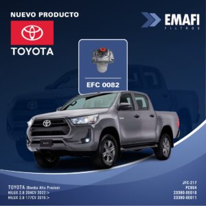 PROMO PACK X 20 UNIDADES EFC 0082        TOYOTA HILUX 2.8 177/204CV        "23390-0E01023390-0E011"        -        -        JFC-217        -        PC954                78,5        78,5        104        Cartucho        10 EFC 0082