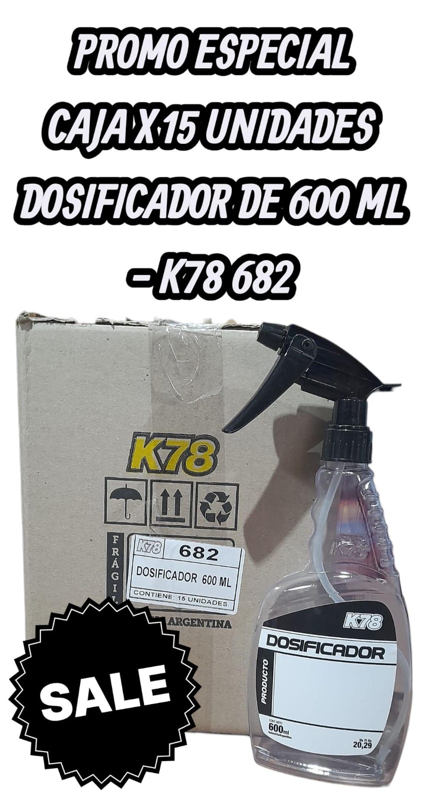 PROMO CAJA X 15 UNIDADES DOSIFICADOR PROFESIONAL (GATILLO - SPRAY- ENVASE) 1 - K78 682 (SIMIL LG28)