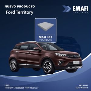 PROMO PACK X 10 UNIDADES Filtros para Habitáculo FORD TERRITORY 1.8 ECOBOOST TURBO 185CV 23>        EKS119G245AA        -        -        AKX-35352        -        -              215        210        34        Rectangular MAH 443