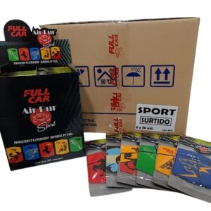 PROMO CAJA MADRE X (6 CAJAS EXHIBIDORAS X 36 UNIDADES)  (TOTAL 216 UNIDADES ) PERFUME (AROMATIZADOR) AIR PUR SPORT - SURTIDO - FUL 9037 FULL CAR (aromatizador para tablero simil K78 104 - K78 106   k78 112 - k78 105 - k78 110 ) (pino - comodin )