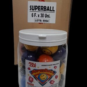 PROMO CAJA MADRE X (6 CAJAS EXHIBIDORAS X 30 UNIDADES)  (TOTAL 180 UNIDADES ) PERFUME BOLITA FRAGANCIAS SURTIDAS (AROMATIZADOR) Super Ball x 30 unidades - FUL 618 FULL CAR  para tablero varias fragancias (aromatizador para tablero simil ful 631 - /  k78 112 - k78 105 - k78 110 ) (pino - comodin PERFUMES AROMAS VARIADOS PINOS FRAGANCIA PARA COLGAR O PONER EN EL TABLERO)  (Aromatizador para autos para colocar en la rejilla deventilación. Diversión y variados colores.)