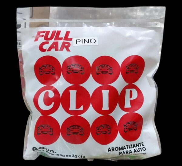 PACK X 60 UNIDADES COMODIN CLIP  (-PINO-)  - FUL 637CHI FULL CAR PERFUMES AROMAS VARIADOS PINOS FRAGANCIA PARA COLGAR O PONER EN EL TABLERO