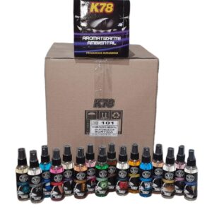 PROMO CAJA MADRE X (8 CAJAS EXHIBIDORAS X 16 UNIDADES)  (TOTAL 128 UNIDADES )  PERFUME (AROMATIZADOR) AROMATIZANTE AMBIENTAL ATOMIZADOR 75 cc - K78 101 (PERFUMES AROMAS VARIADOS(simil - ful 621 -   A3680/20 )(Aromatizador de celulosa de acción continua.Aromatizador de celulosa de acción continua con formasdivertidas.Notas inspiradas en reconocidas fragancias internacionales:Fragancias:Fragancias surtidas.Ellegance, One, Verveine, Million, Intrepid, Black.Acqua, Caramel, Citrus, Frutos rojos, Vainilla y Uva.)